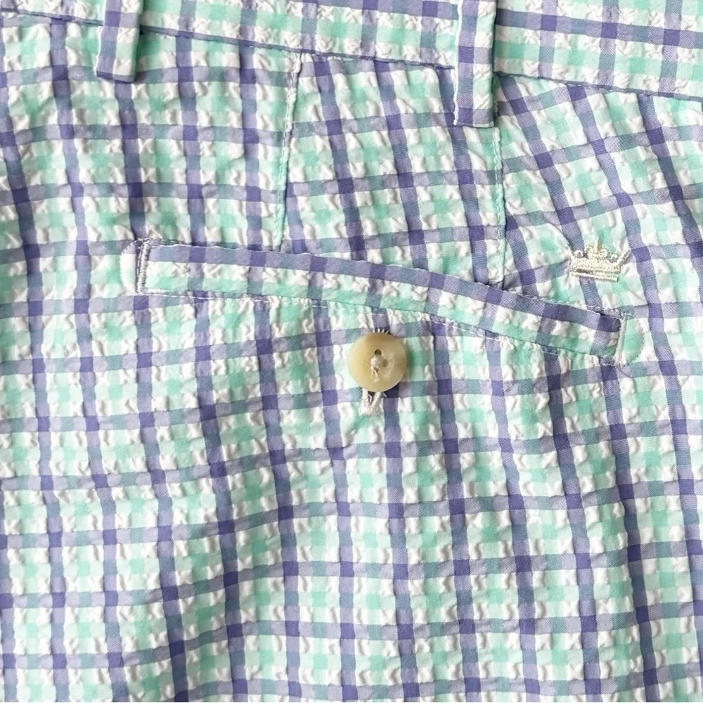 Peter Millar Men’s 8” Seersucker Plaid Featherweight Shorts Size 33 Slim